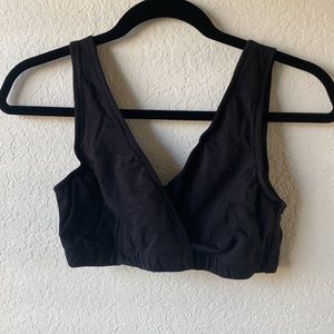 Motherhood Maternity Wrap and Nursing Sleep Cotton Bra - Black / M